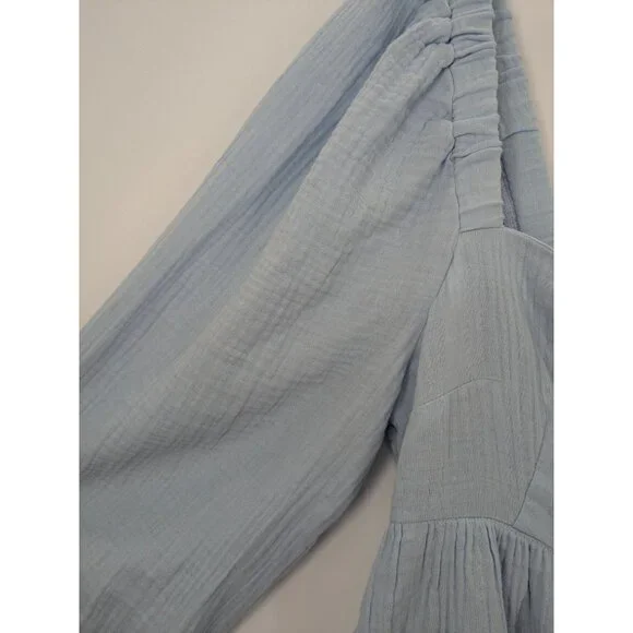 J.Crew Peasant Dress Women Size M Gauze Soft Puff Sleeve Cottagecore Minimalist - Picture 7 of 12